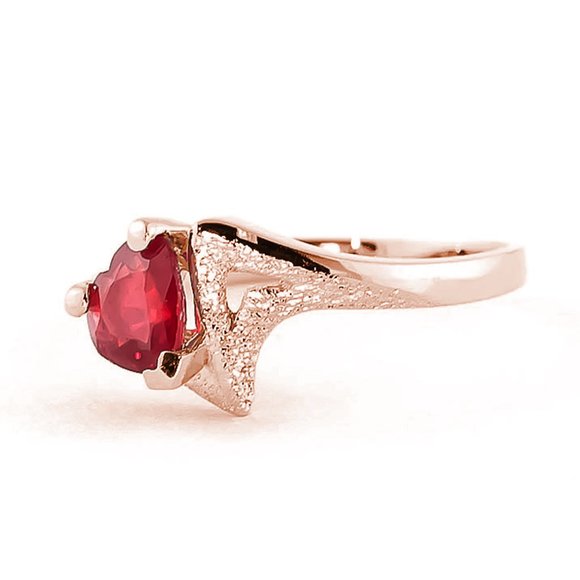 14K. SOLID GOLD RING WITH NATURAL RUBY - Picture 2 of 6